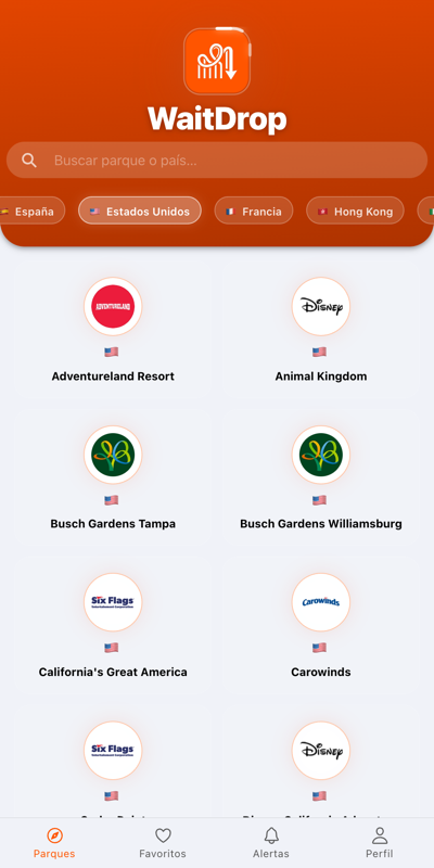 List of theme parks in WaitDrop